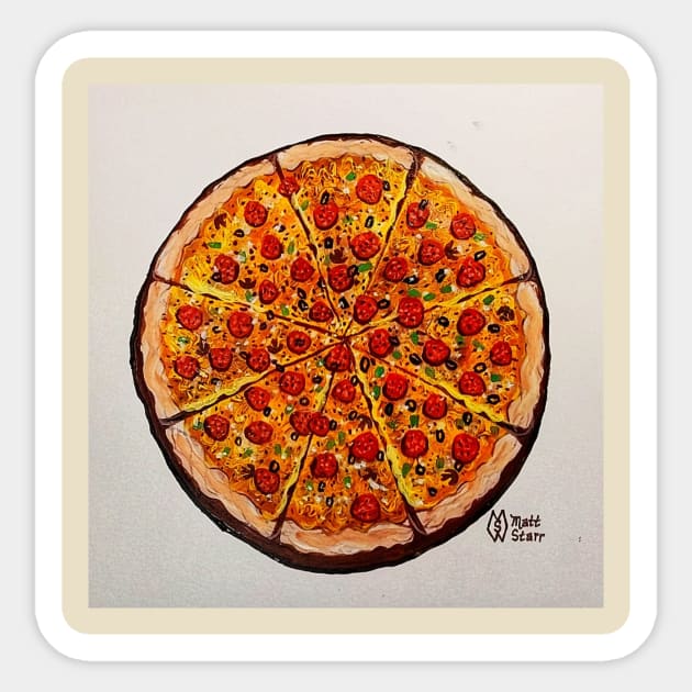 Pizza Party Sticker by Matt Starr Fine Art